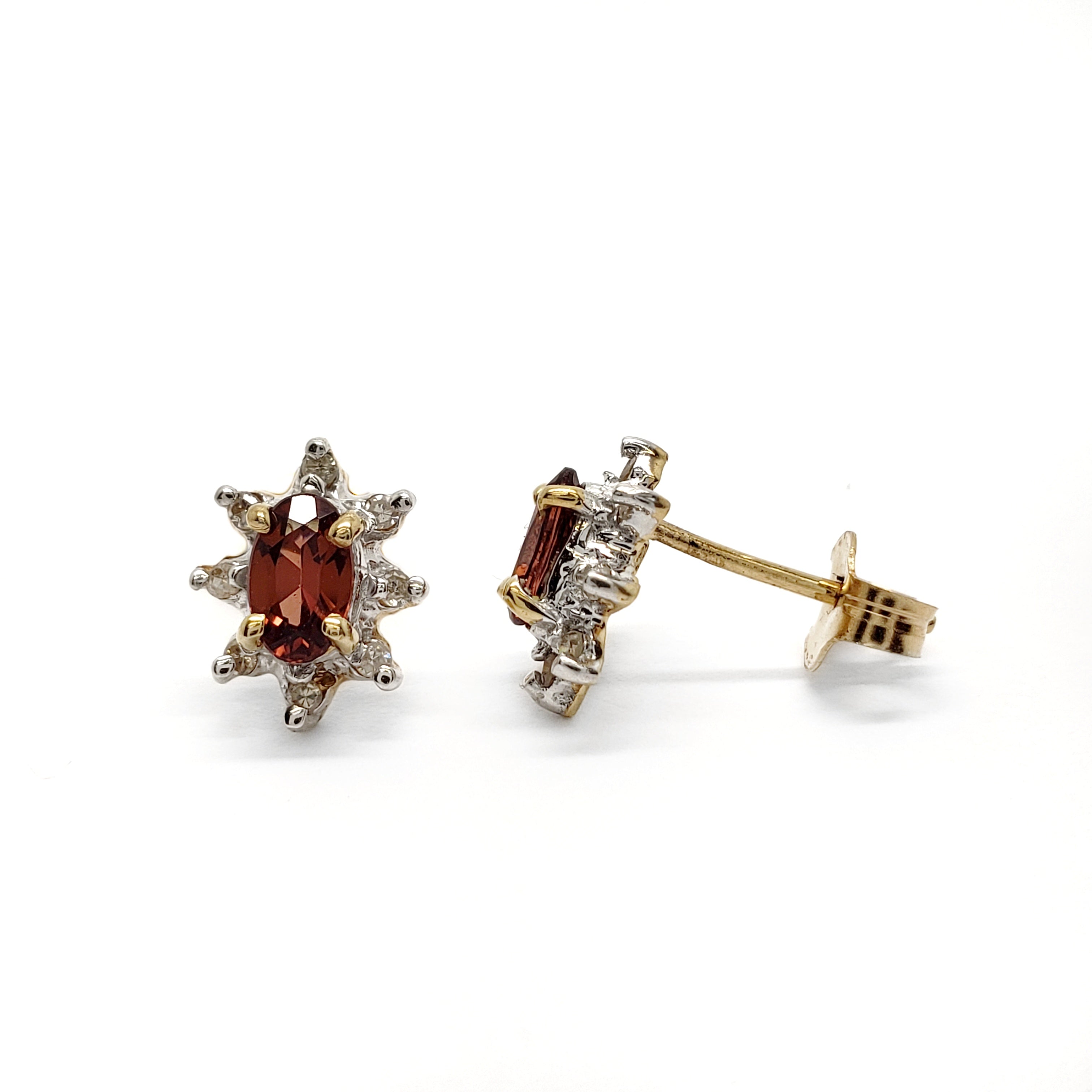 Vintage Garnet & Diamond Studs