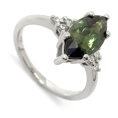 Green Sapphire Engagement Ring | Era Design Vancouver Canada