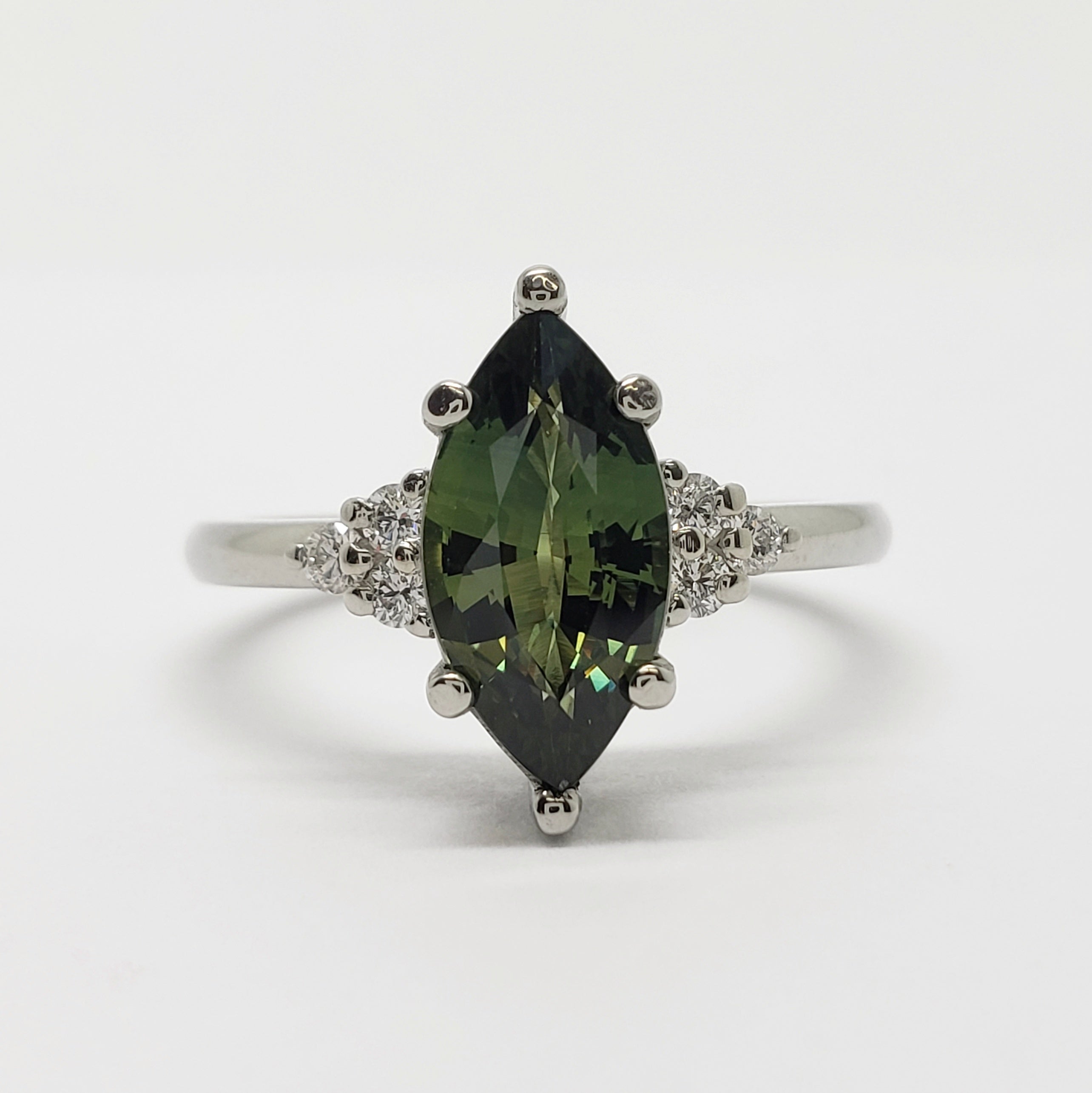 Green Sapphire Engagement Ring | Era Design Vancouver Canada