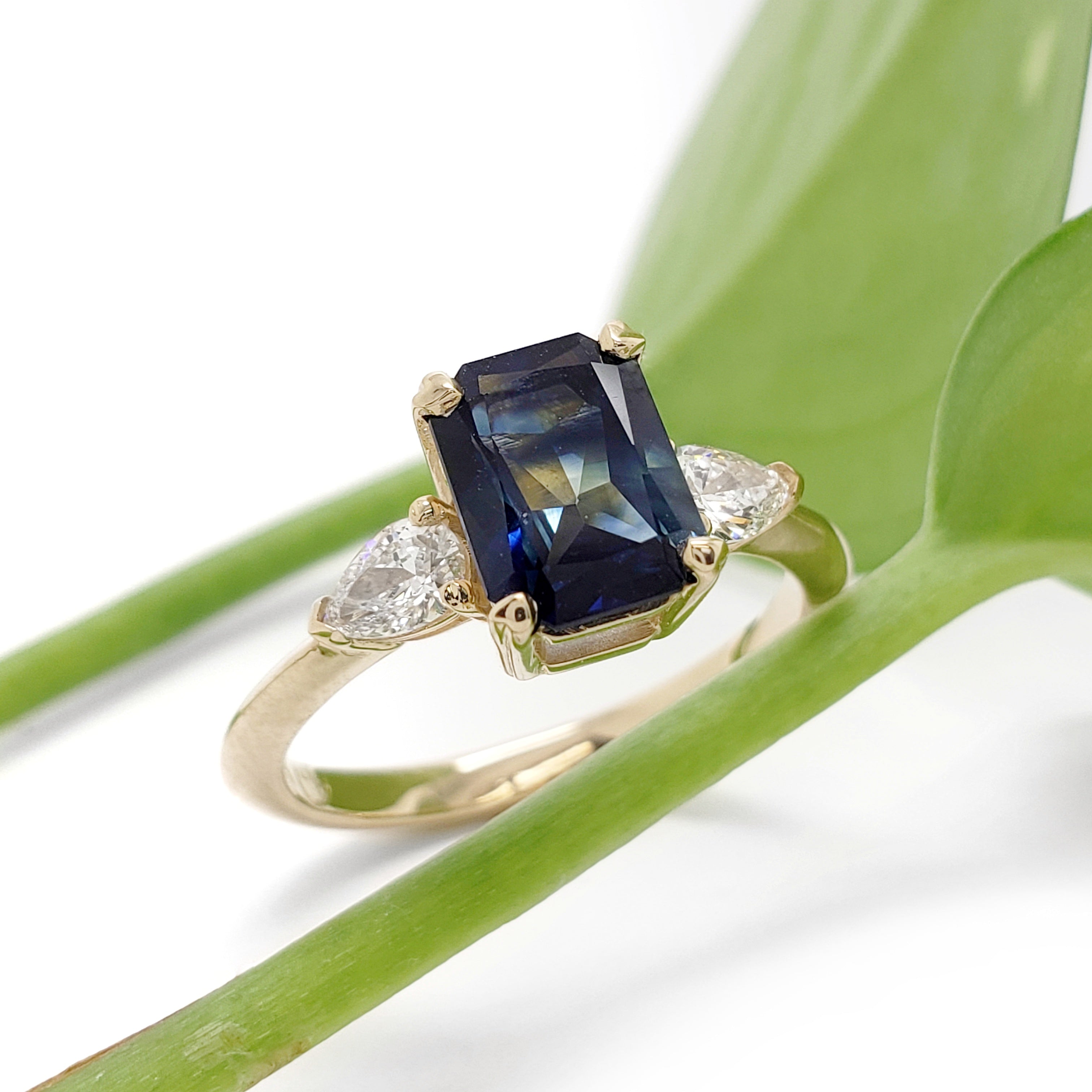 Sapphire and Diamond Engagement Ring | Era Design Vancouver Canada