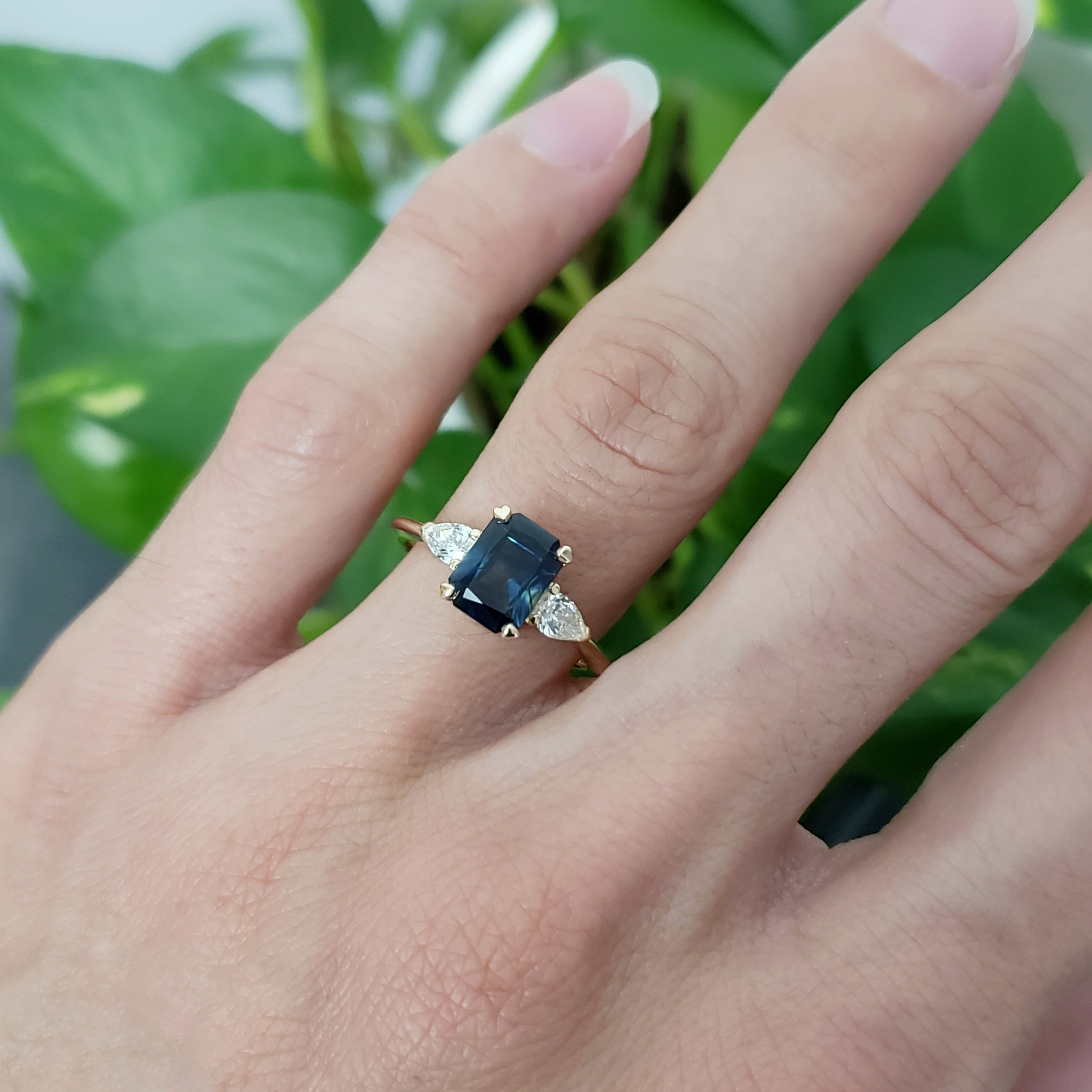 Sapphire and Diamond Engagement Ring | Era Design Vancouver Canada