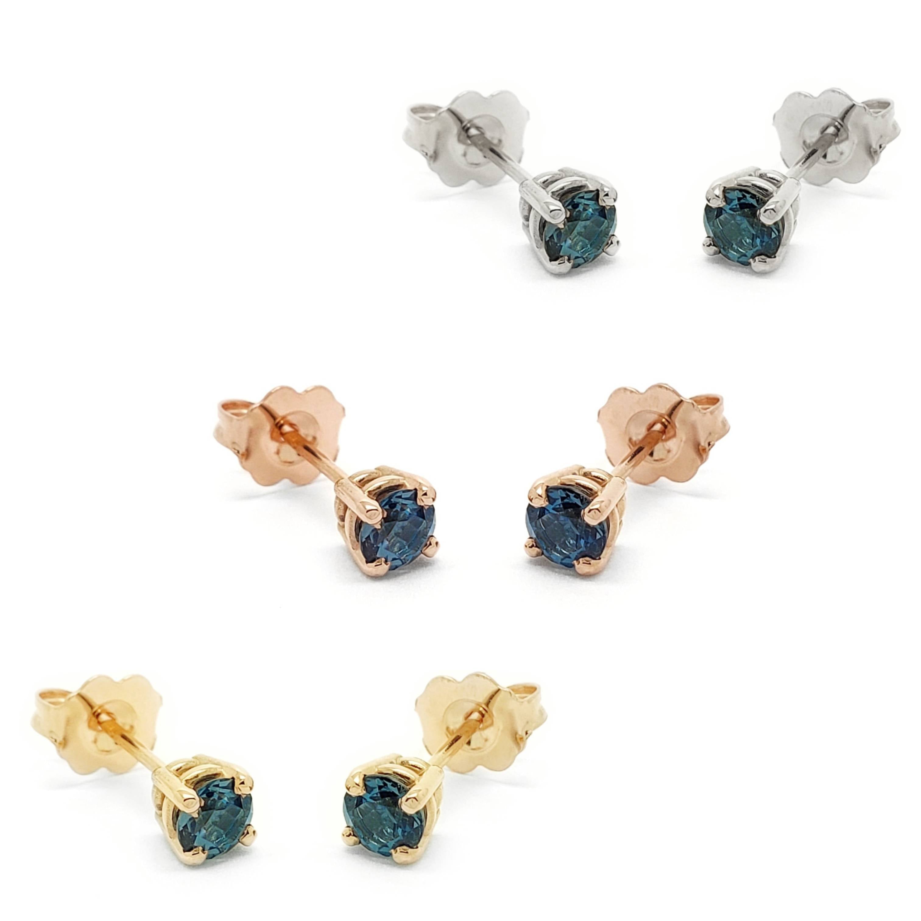 Round London Topaz Studs