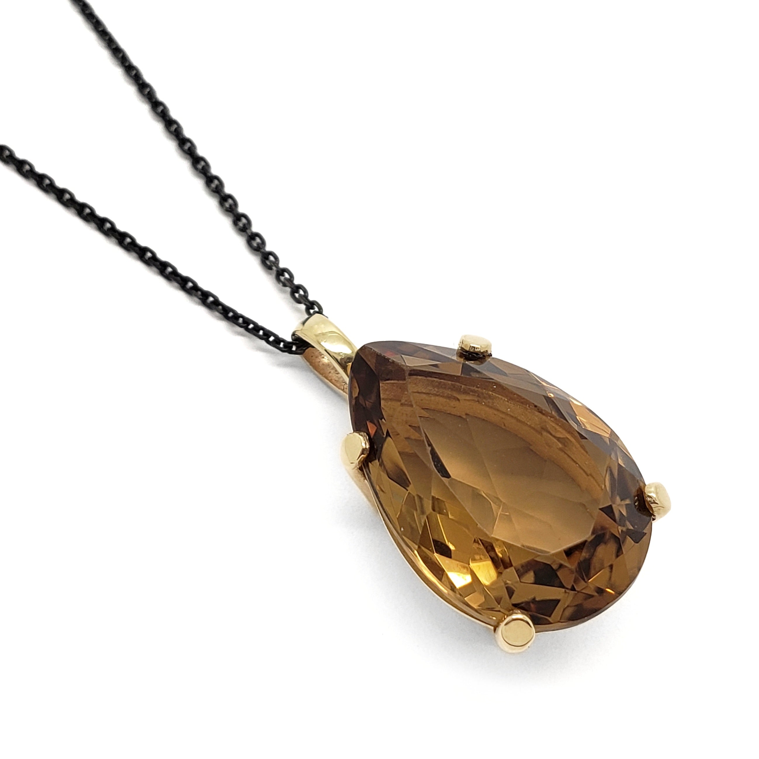 Yellow Gold Citrine Pendant | Era Design Vancouver Canada