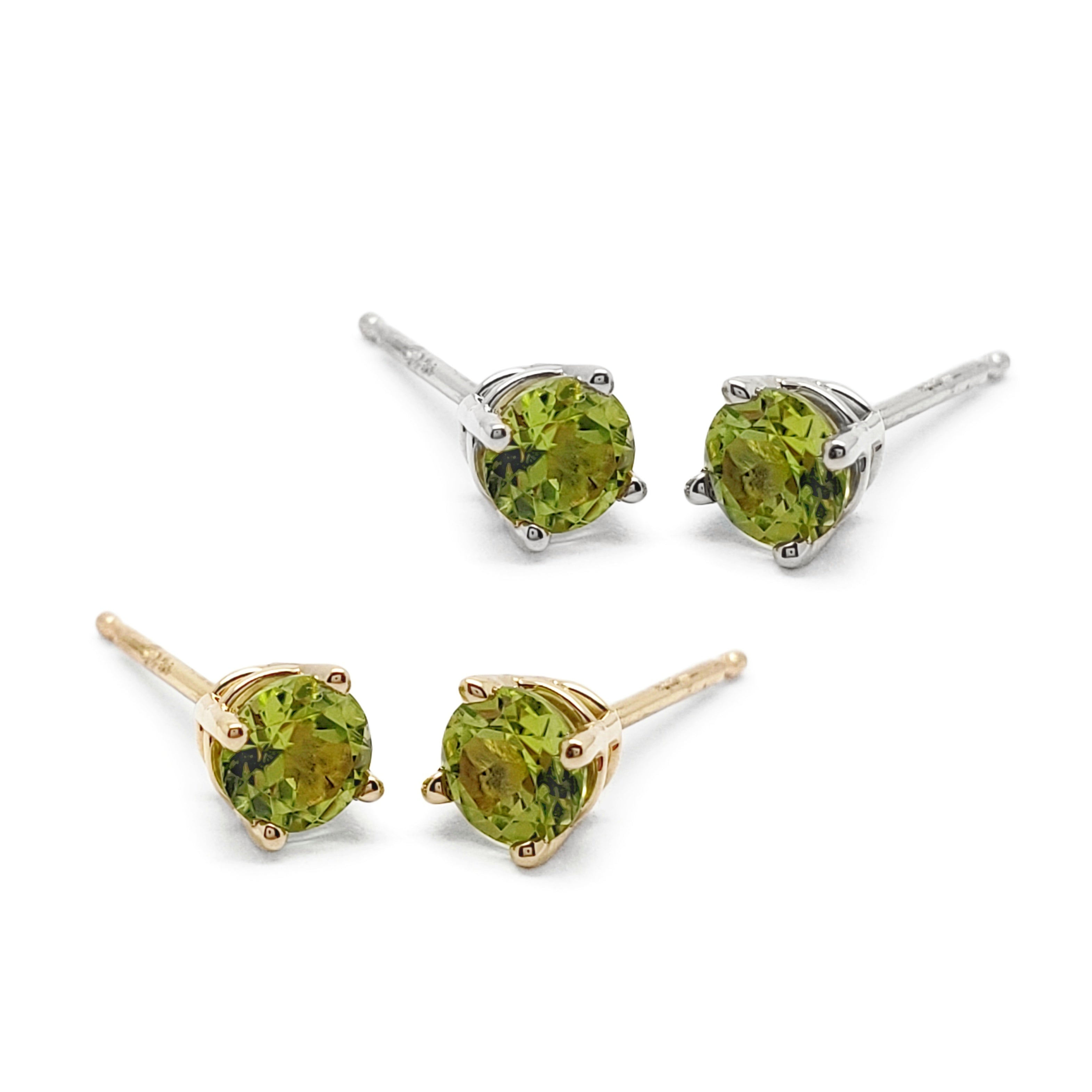 Peridot stud earrings deals yellow gold