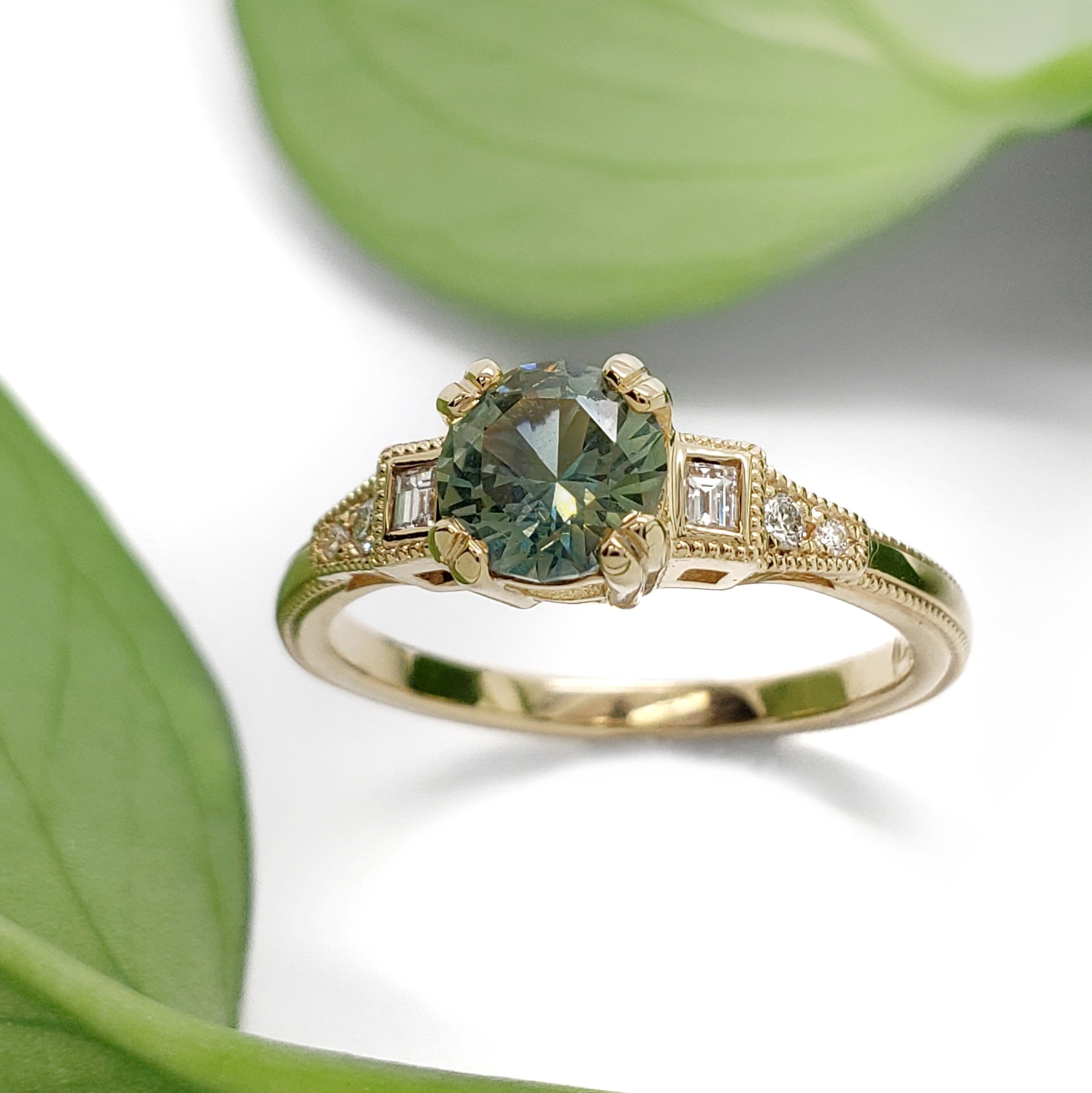 Sapphire and Diamond Engagement Ring | Era Design Vancouver Canada