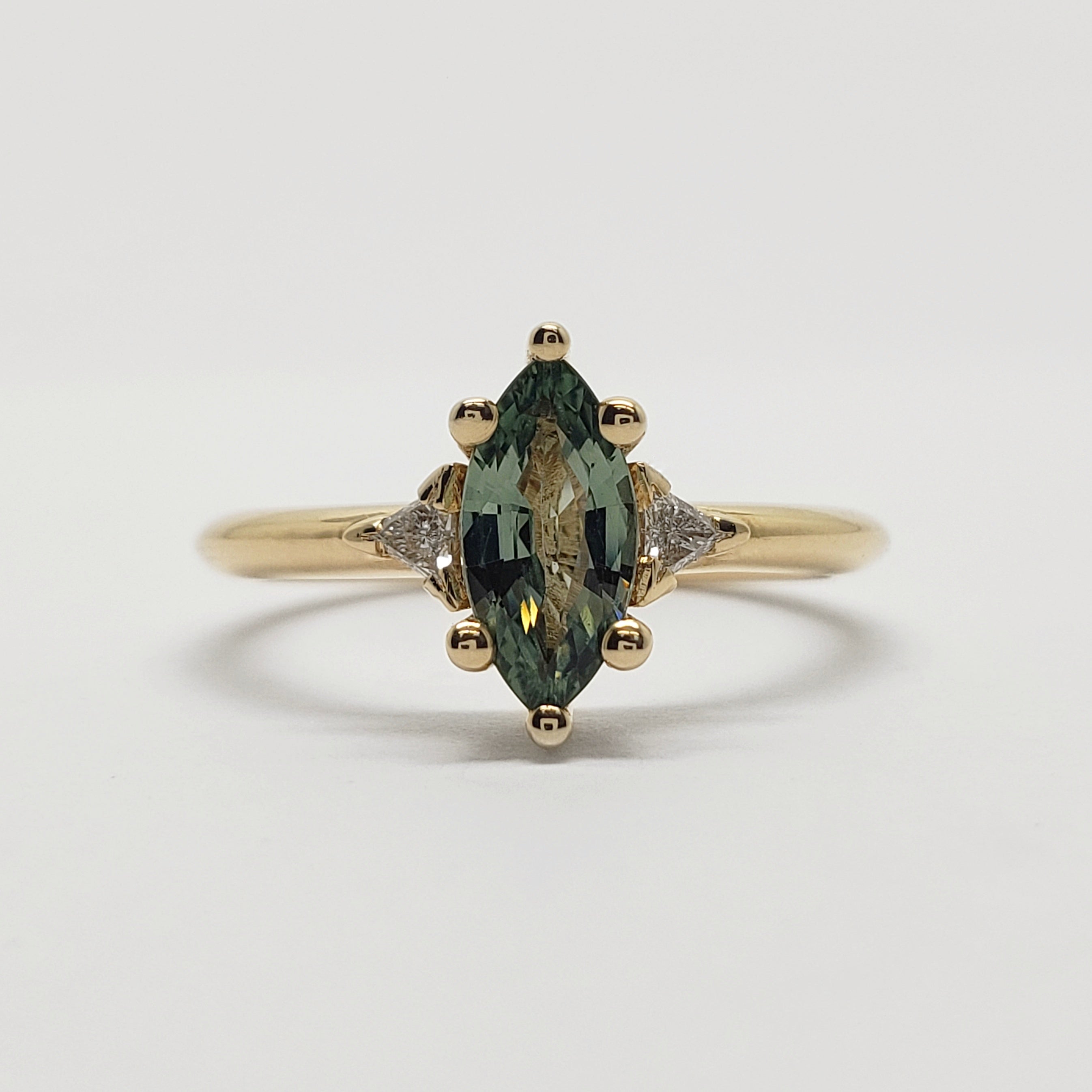 Green Sapphire Engagement Ring | Era Design Vancouver Canada