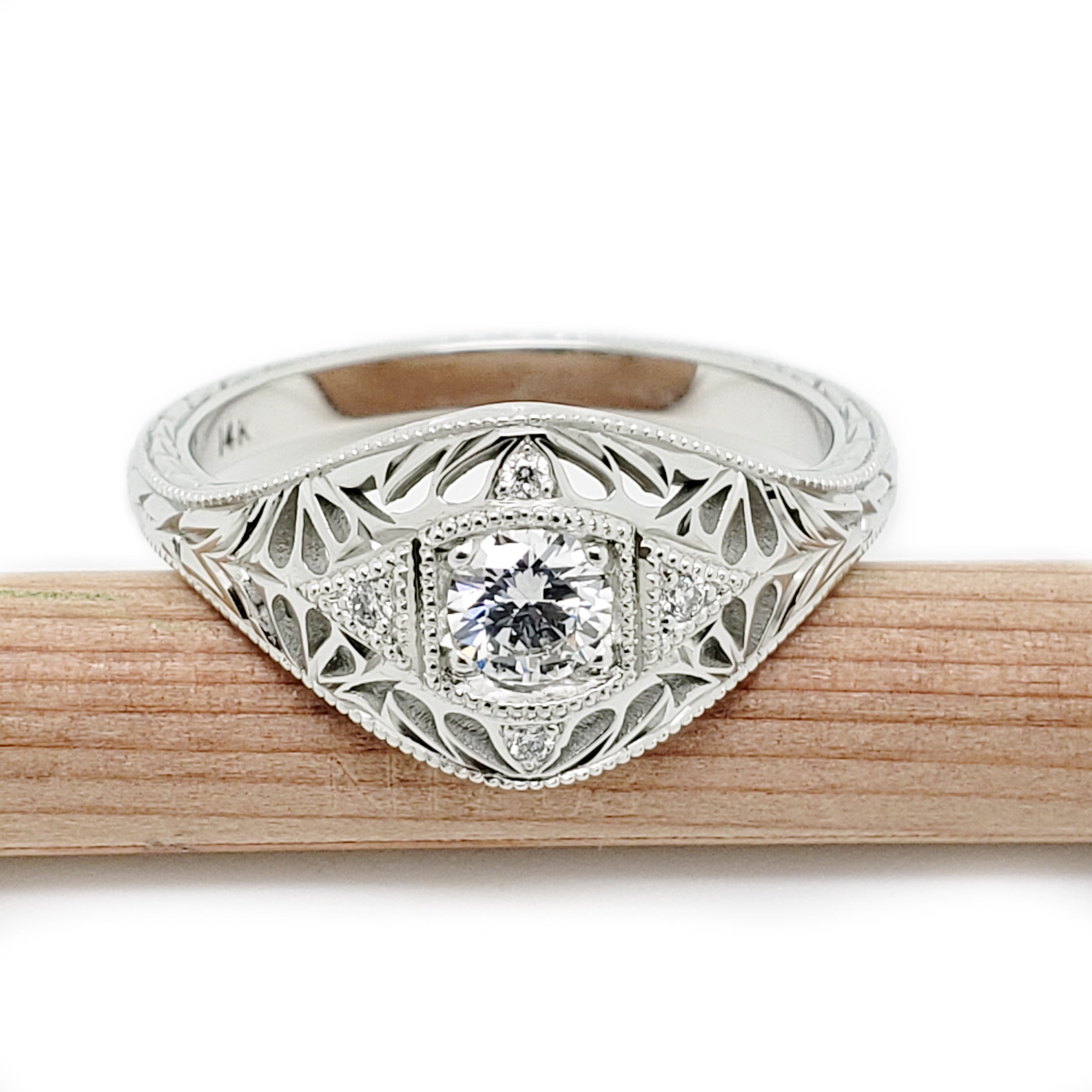 Filigree diamond sales engagement rings