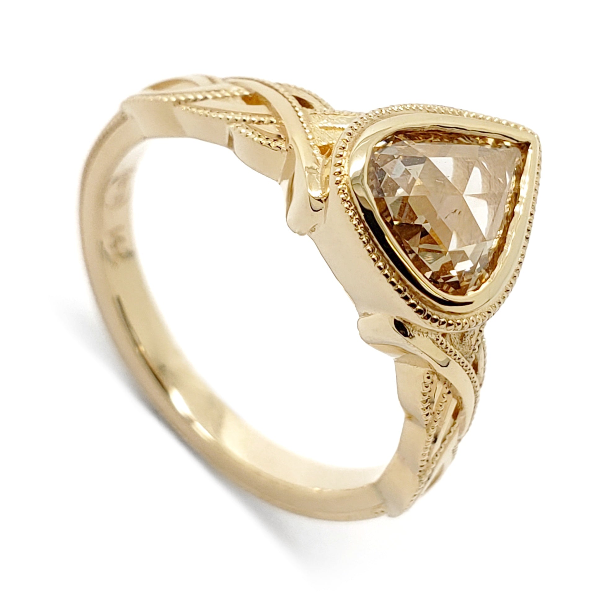 Rose cut champagne hot sale diamond ring