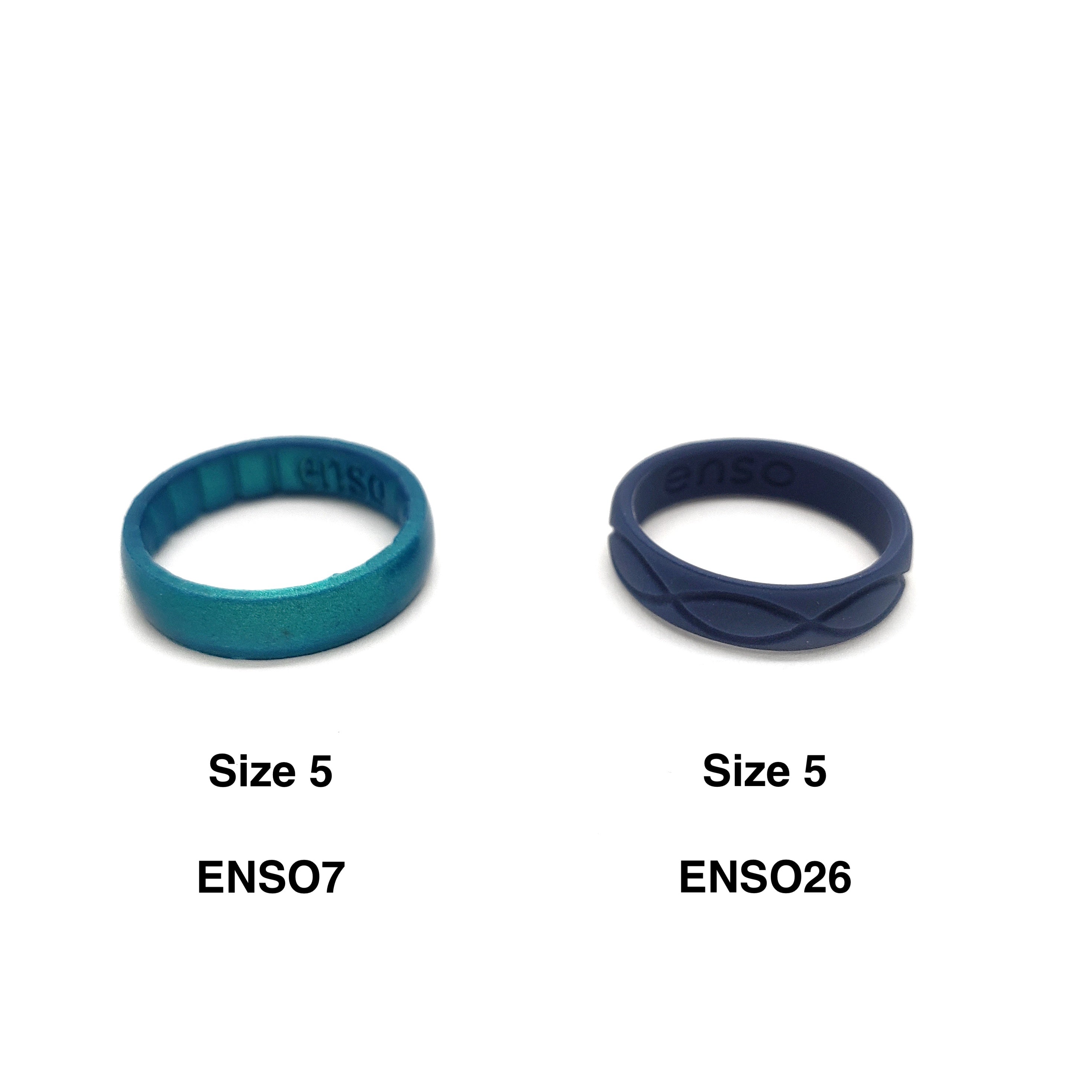 Enso Rings Hammered Stackables Series Silicone Ring - Navy Blue - 4