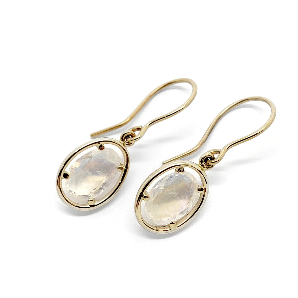 Moonstone selling gemstone gold dangle earrings