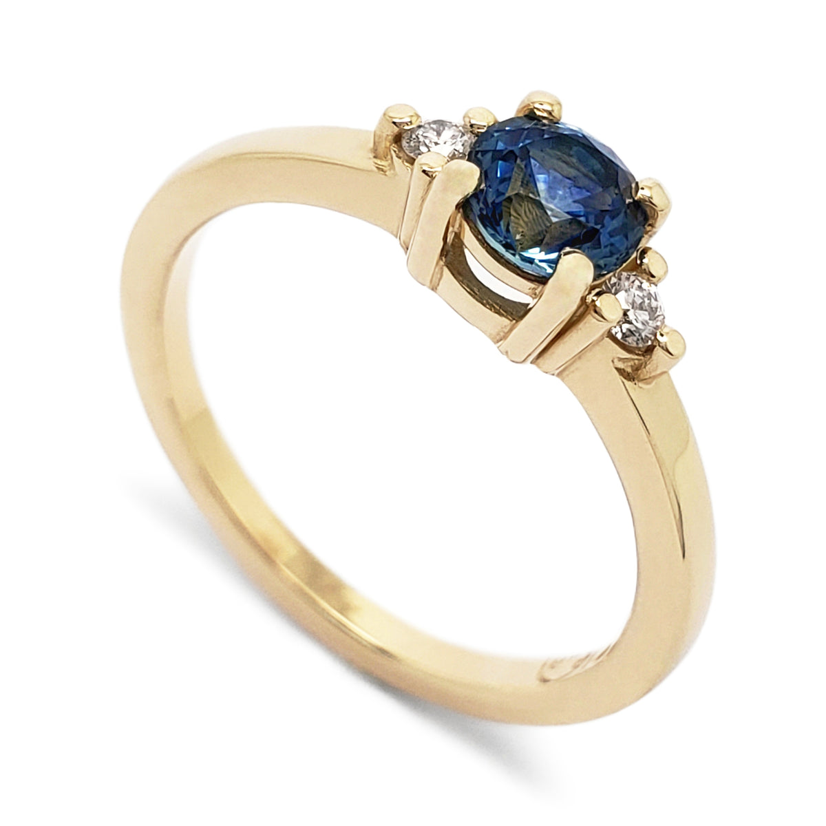 Envero's custom order ring, Montana Sapphire Engagement Ring & Diamond  Wedding Band, Ha…