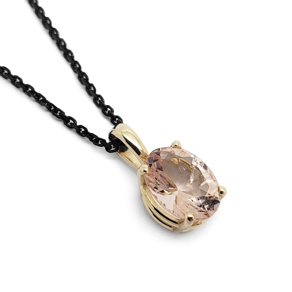 Pink morganite necklace deals