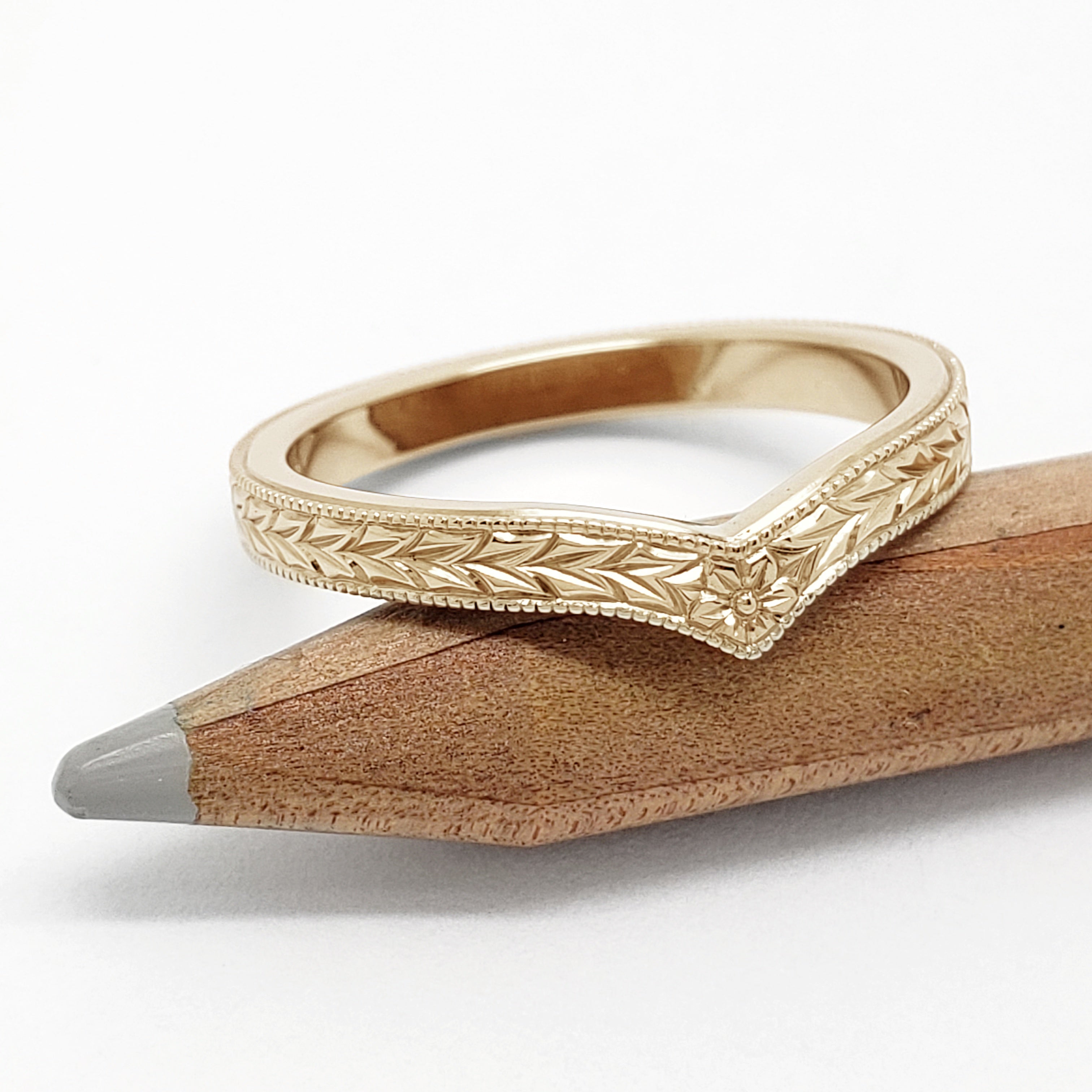 Pointed on sale wedding band